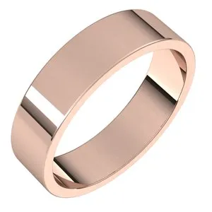 10K Rose 5 mm Flat Band Size 7