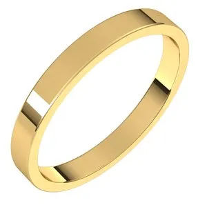 10K Yellow 2.5 mm Flat Band Size 11