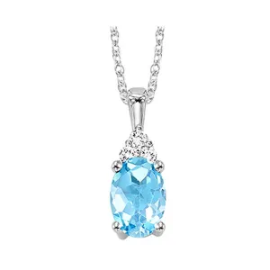 10KT White Gold & Diamond Classic Book 10K Birthstone Ensembles Neckwear Pendant  - 1/10 ctw