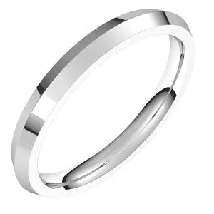 14K White 2.5 mm Knife Edge Comfort Fit Band Size 4.5