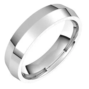 14K White 5 mm Knife Edge Comfort Fit Band Size 9.5