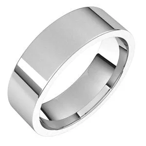 14K White 6 mm Flat Comfort Fit Light Band Size 8.5