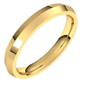 14K Yellow 3 mm Knife Edge Comfort Fit Band Size 9