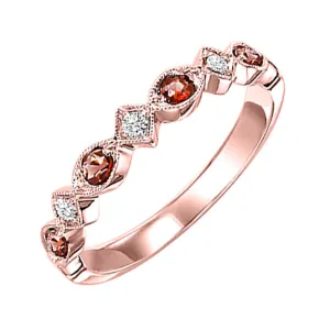 14KT Pink Gold & Diamond Classic Book Stackable Fashion Ring  - 1/10 ctw
