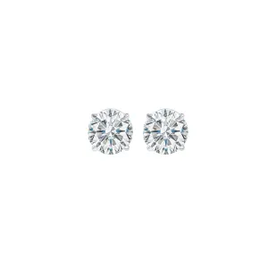14KT White Gold & Diamond Classic Book Round Stud Earrings  - 1/3 ctw