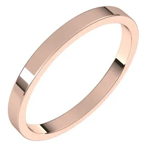 18K Rose 2 mm Flat Band Size 5.5