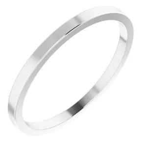 18K White 1.5 mm Flat Band Size 6.5
