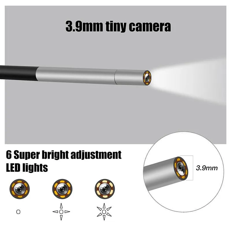 3.9mm Industrial Endoscope Camera 1080P HD 4.3inch IPS Screen Pipe Drain Sewer Duct Inspection Camera IP67 Snake Camera