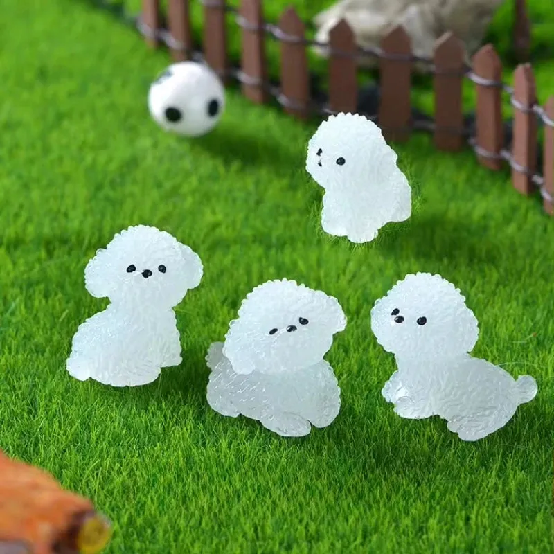 4Pcs/Set Luminescence 3D Cute Puppy Shoe Charms Bichon Frise Dog