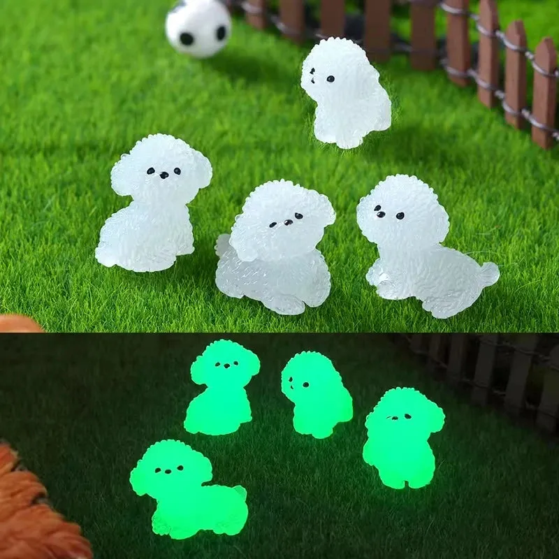 4Pcs/Set Luminescence 3D Cute Puppy Shoe Charms Bichon Frise Dog