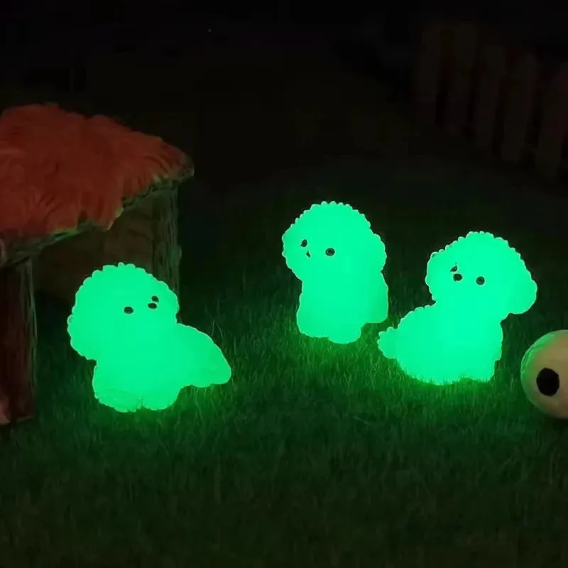 4Pcs/Set Luminescence 3D Cute Puppy Shoe Charms Bichon Frise Dog