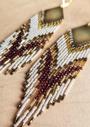Amanda Garnet Seed Bead Earrings