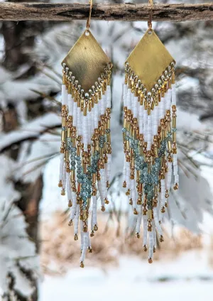 Angelina Golden Apatite Seed Bead Earrings