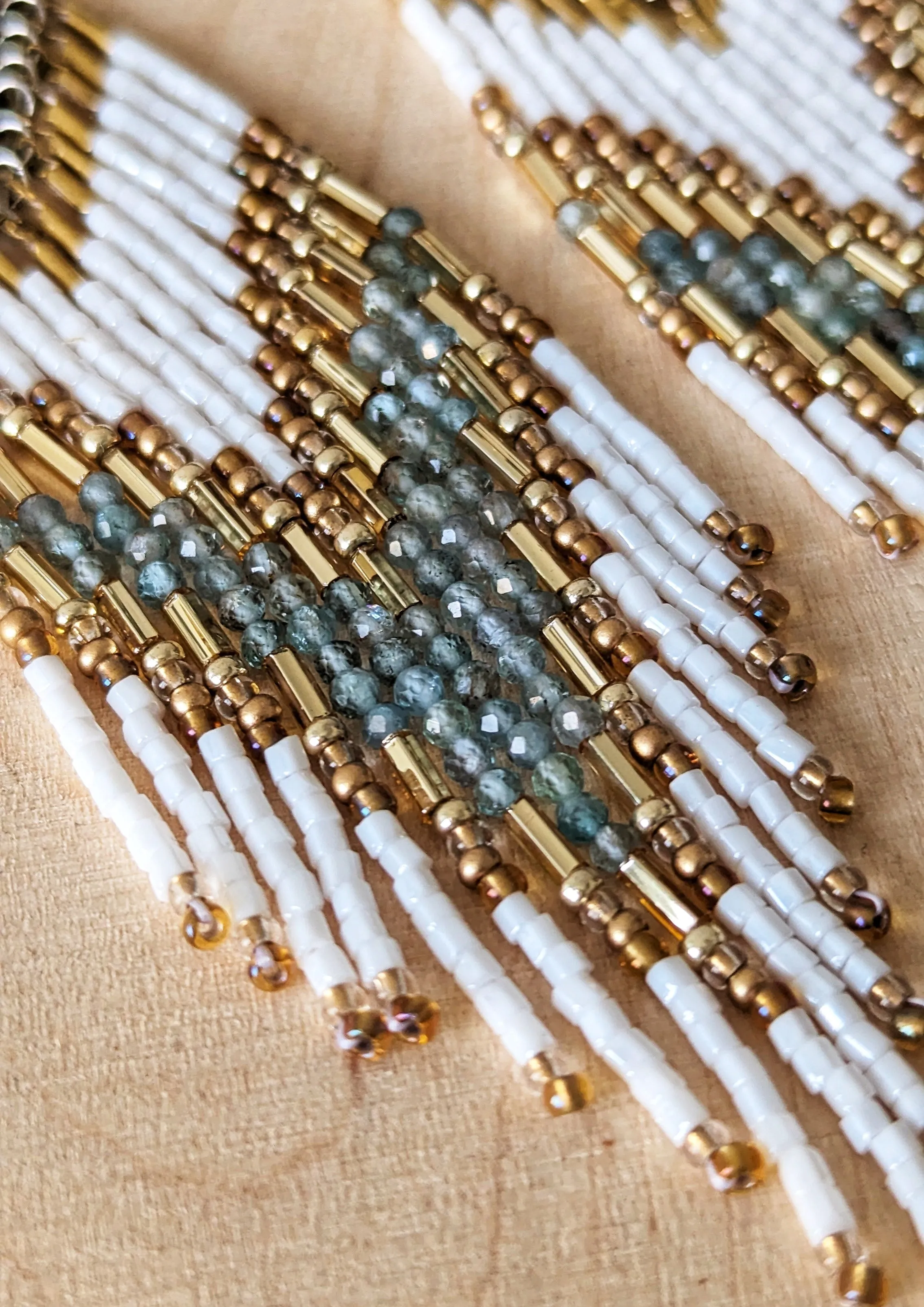 Angelina Golden Apatite Seed Bead Earrings