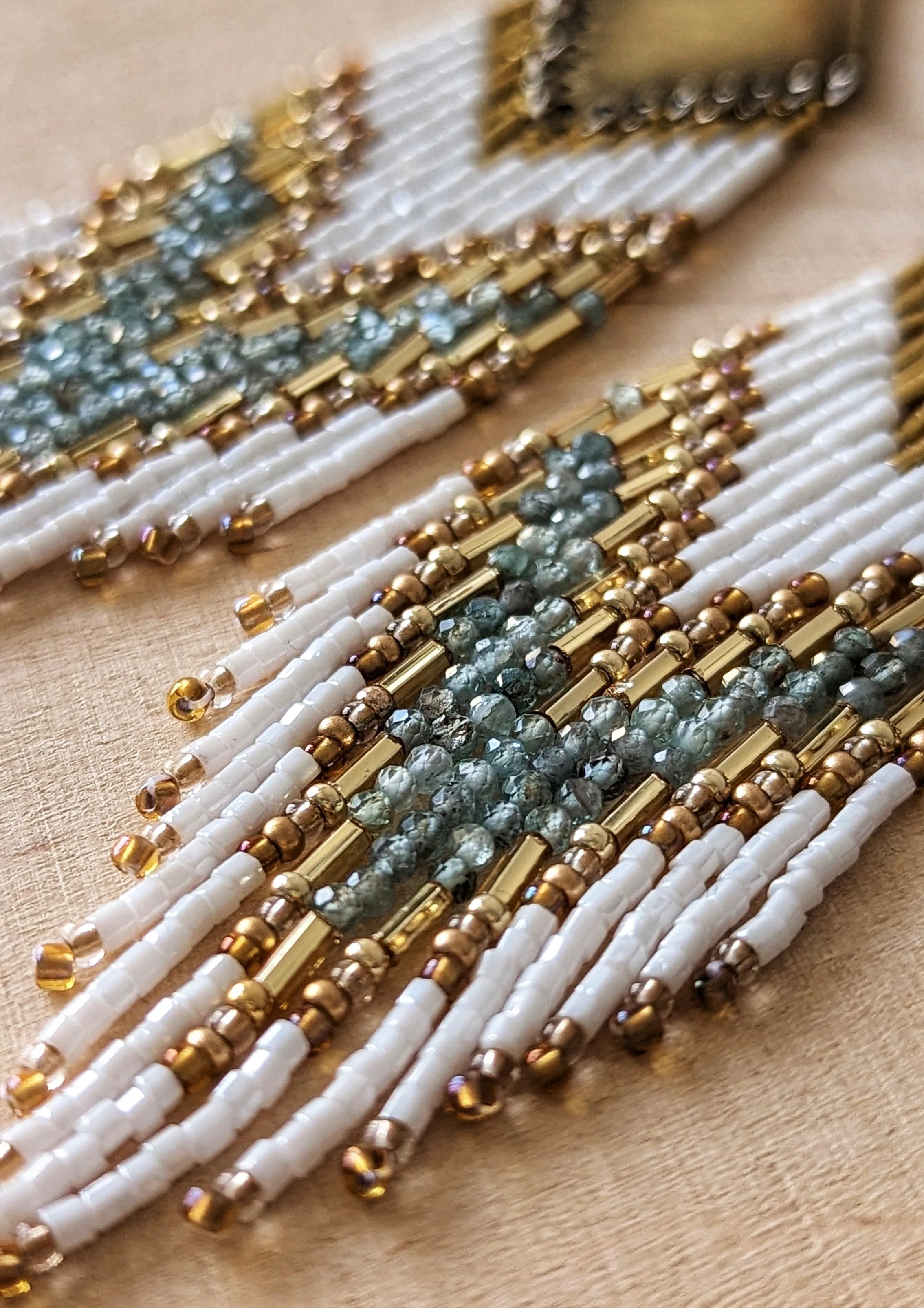 Angelina Golden Apatite Seed Bead Earrings