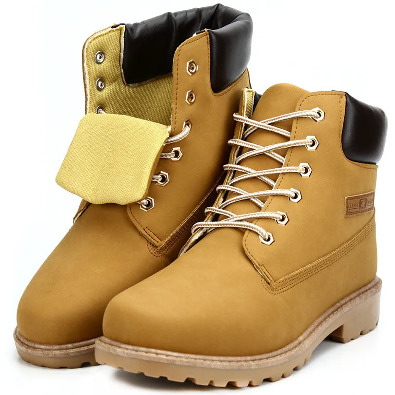big size leather men boots winter man shoes ankle boot men's snow shoe martin cowboy autumn man fur velvet flats 1208