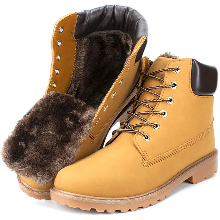 big size leather men boots winter man shoes ankle boot men's snow shoe martin cowboy autumn man fur velvet flats 1208