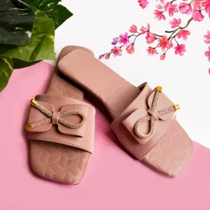 Blush Royale Bow Flat - Pink