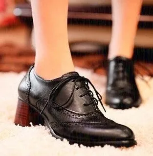 Carved British Style Oxford Shoes for Women Flat Lace Up Women Oxfords Ladies Casual Spring & Autumn Flat Lolita Shoes