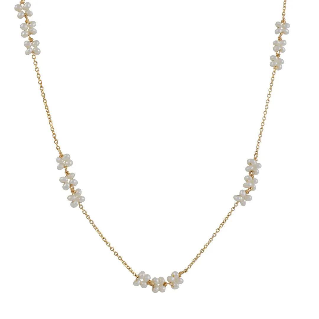 Christina Stankard - Three Blossom White Pearl Necklace