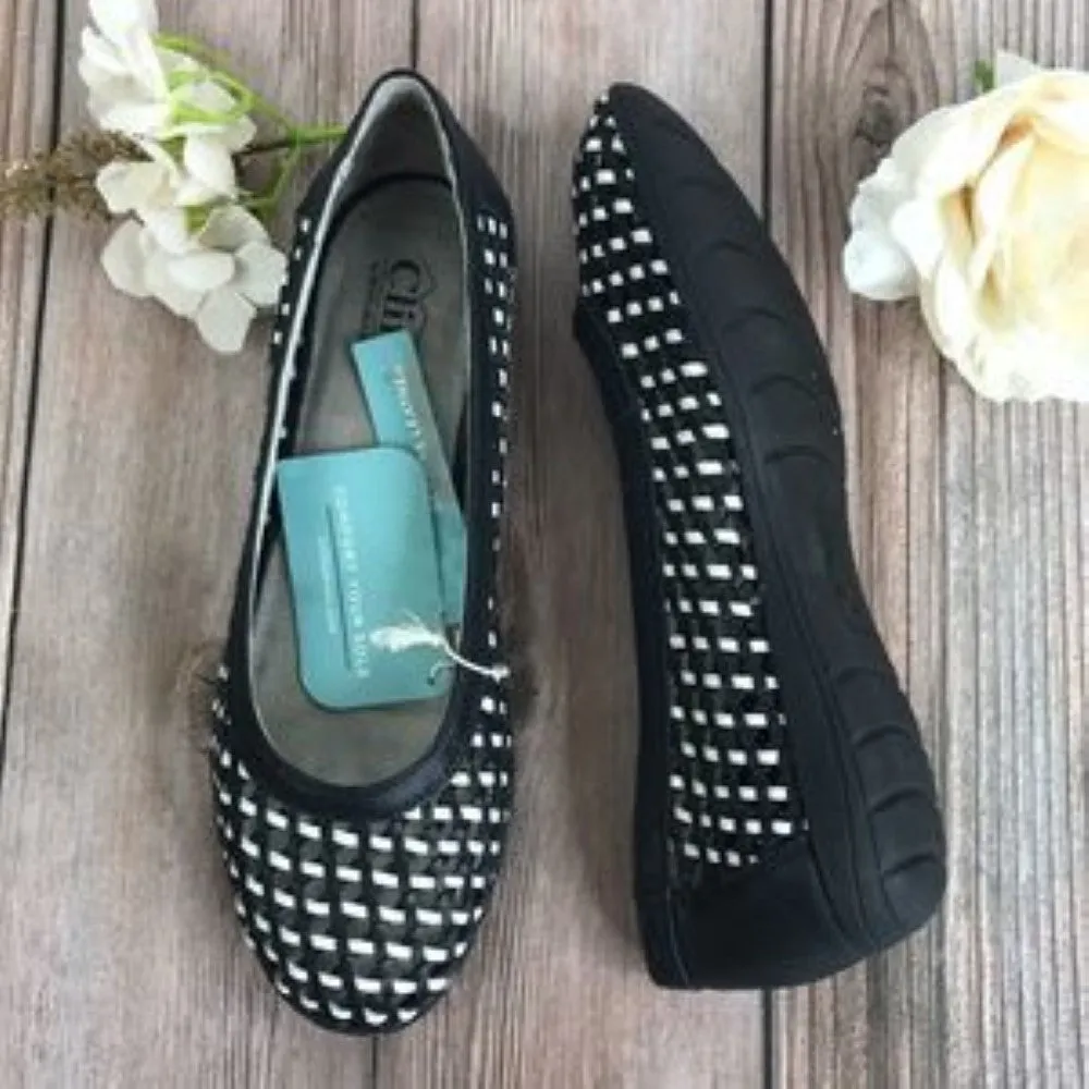 Cliffs by White Mountain Black Leather Flats 8.5M