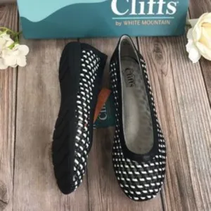 Cliffs by White Mountain Black Leather Flats 8.5M