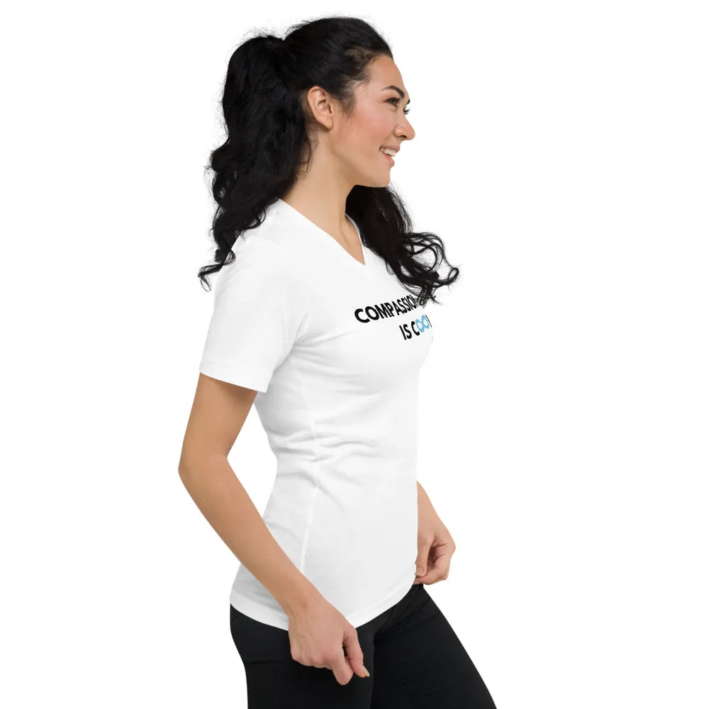 Compassion is Cool - Unisex V-Neck - Black Print
