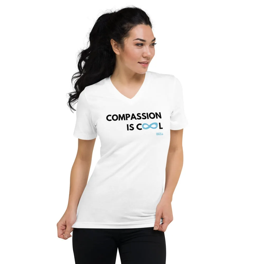Compassion is Cool - Unisex V-Neck - Black Print