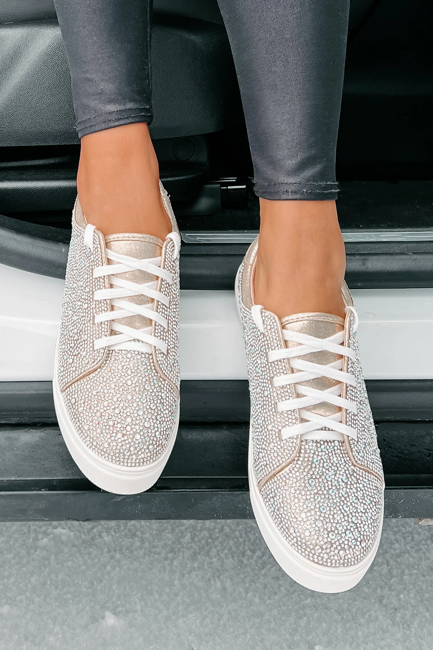Dazzling Days Rhinestone Sneakers (Nude)