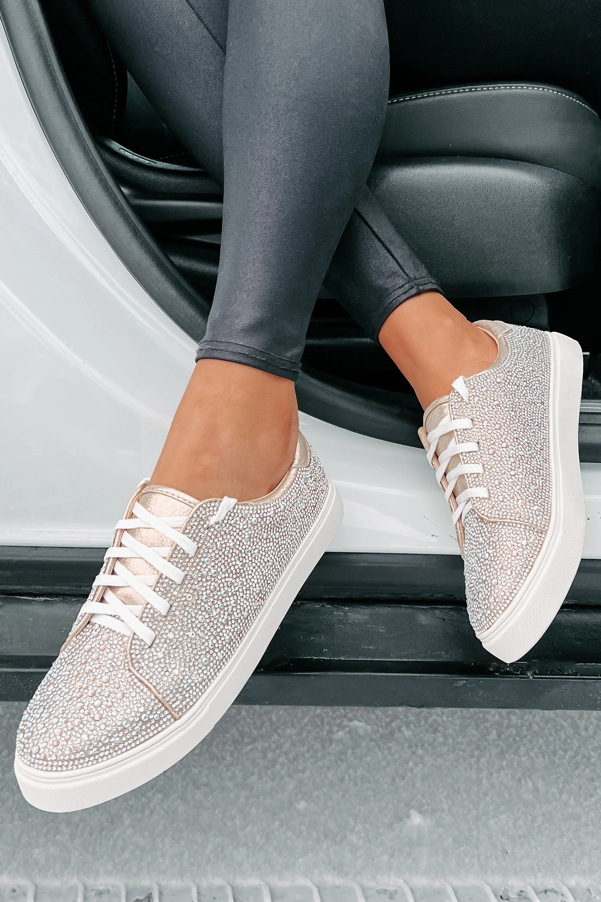 Dazzling Days Rhinestone Sneakers (Nude)