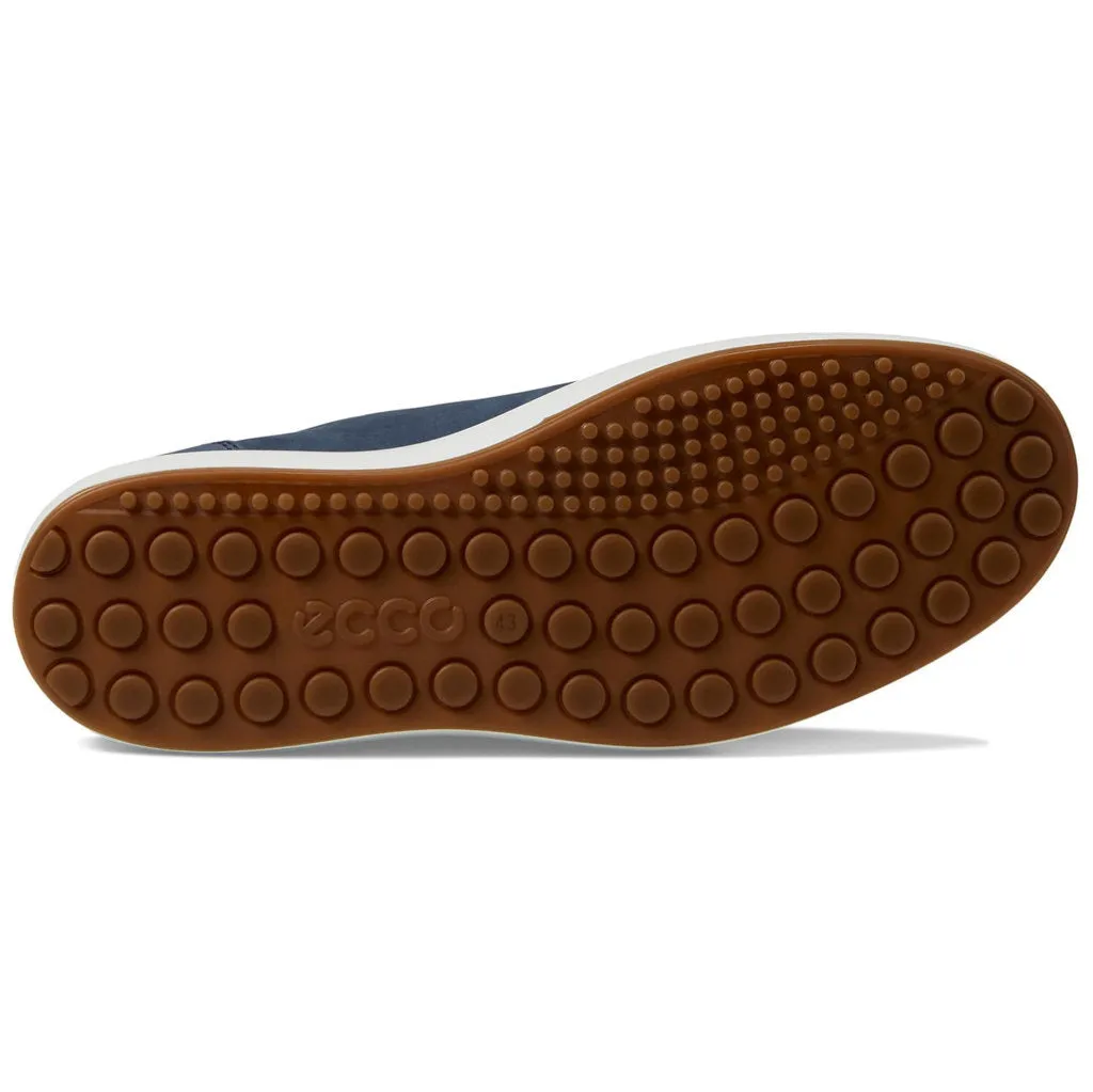 Ecco Soft 7 Full Grain Leather Men's Casual Trainers - Marine Lion