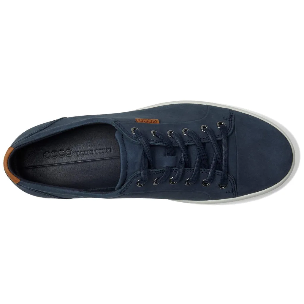 Ecco Soft 7 Full Grain Leather Men's Casual Trainers - Marine Lion
