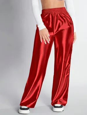 Emma - High-Waisted Shiny Trousers
