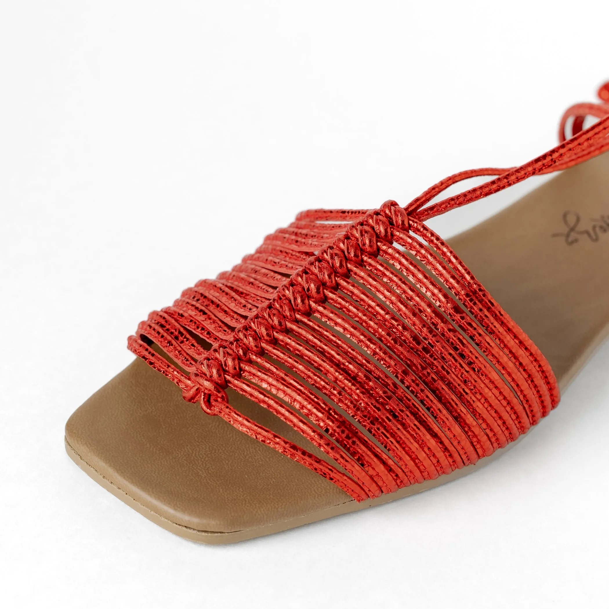 Eva Flats Sandals - Red [ NO RETURN NO EXCHANGE ]