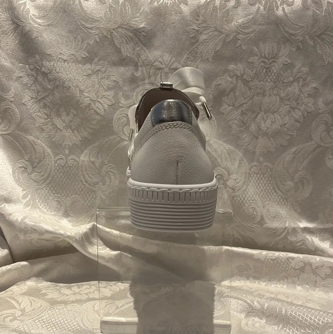 GABOR 03.333.21 WHITE/SILVER LACE UP SNEAKER