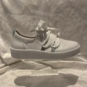 GABOR 03.333.21 WHITE/SILVER LACE UP SNEAKER