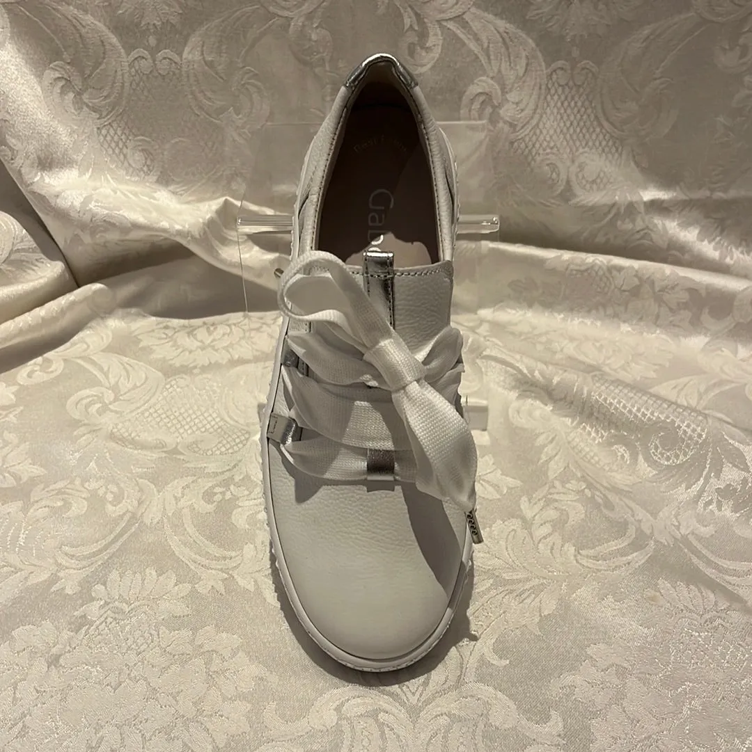 GABOR 03.333.21 WHITE/SILVER LACE UP SNEAKER