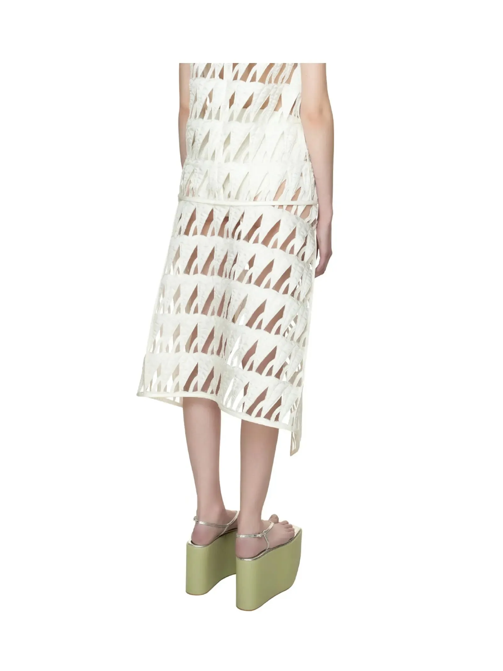 JADEN CHO Laser Cut Quilted Skirt