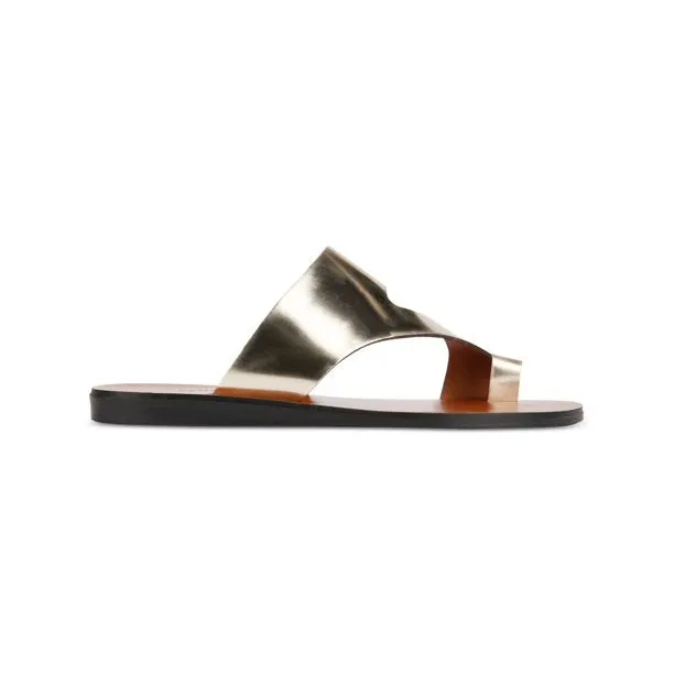 Kenneth Cole Women's Palm Sandal, Light Gold, 7.5 M US
