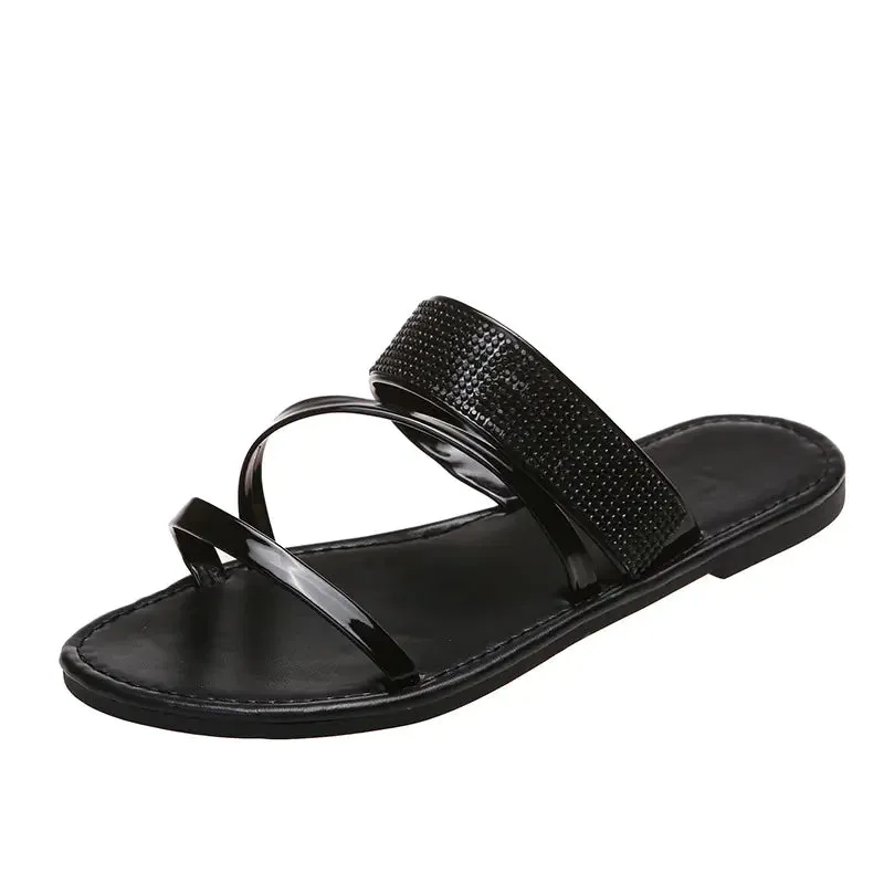 Large Outdoor Rhinestone Casual Sandals for Women