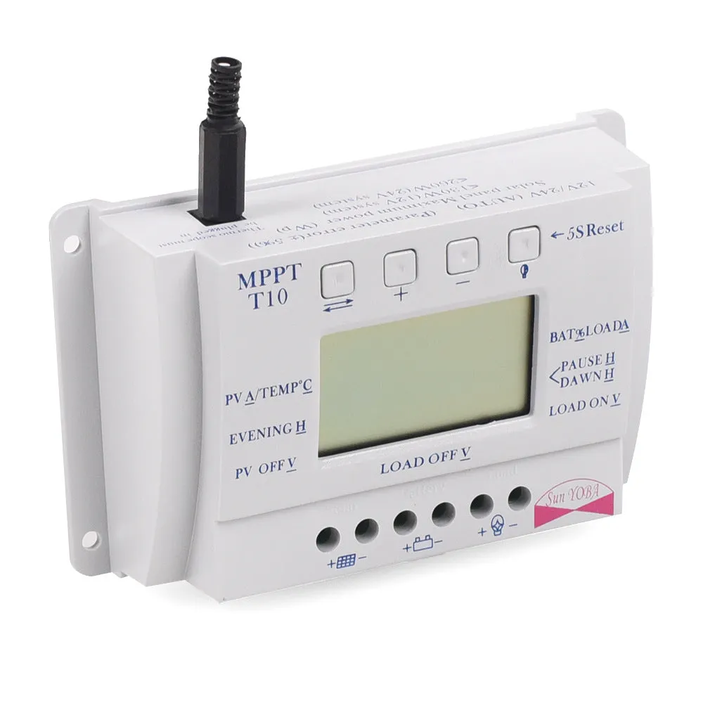 LCD 10/ 20/30 / 40A 12V / 24V MPPT Solar Panel Regulator Charge Controller 3 Timer T20-20A