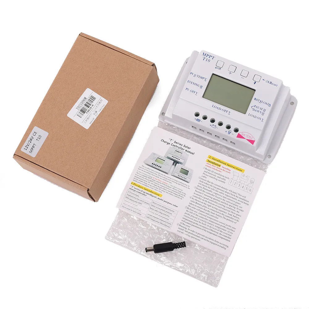 LCD 10/ 20/30 / 40A 12V / 24V MPPT Solar Panel Regulator Charge Controller 3 Timer T20-20A