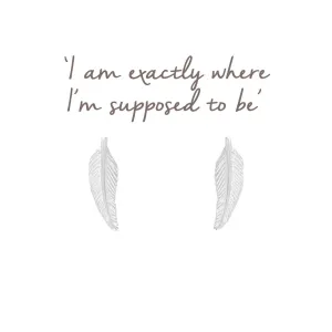 Mantra Feather Earrings | Sterling Silver
