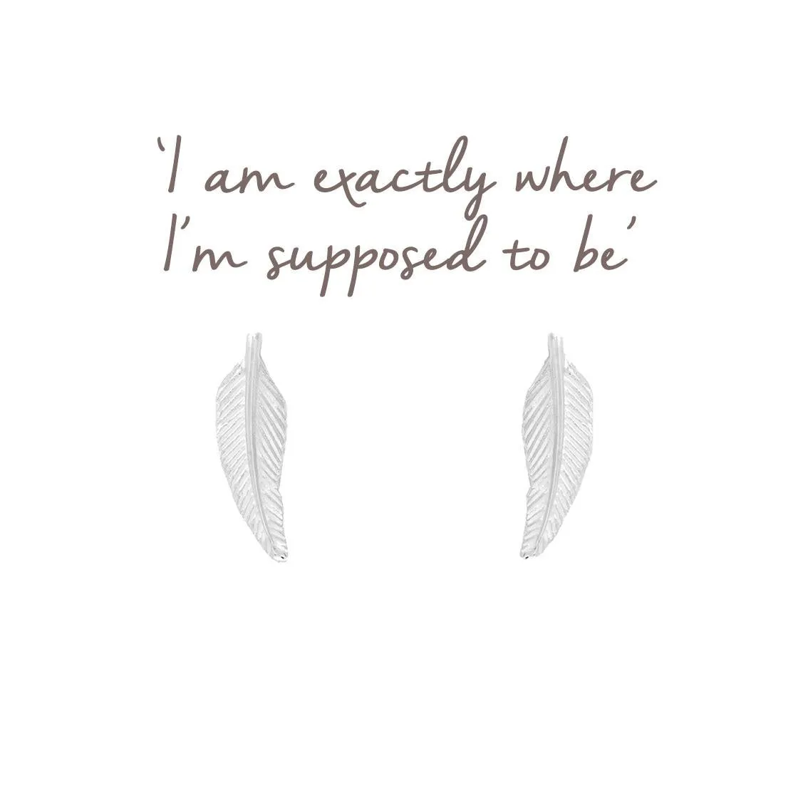 Mantra Feather Earrings | Sterling Silver