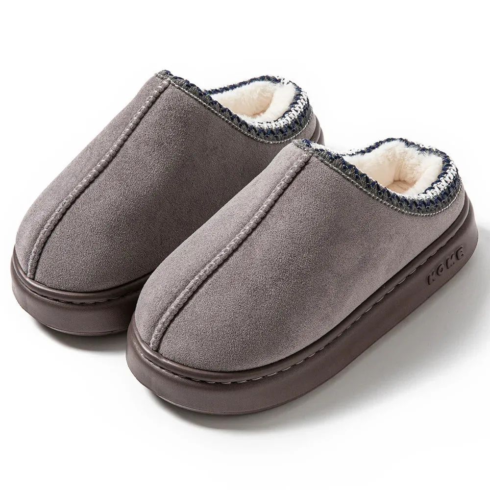 New Platform Fluffy Slippers Women's Home Flats Plush Slipper Winter Warm Anti-slip Shoes Ladies House Casual Houseshoes Couple