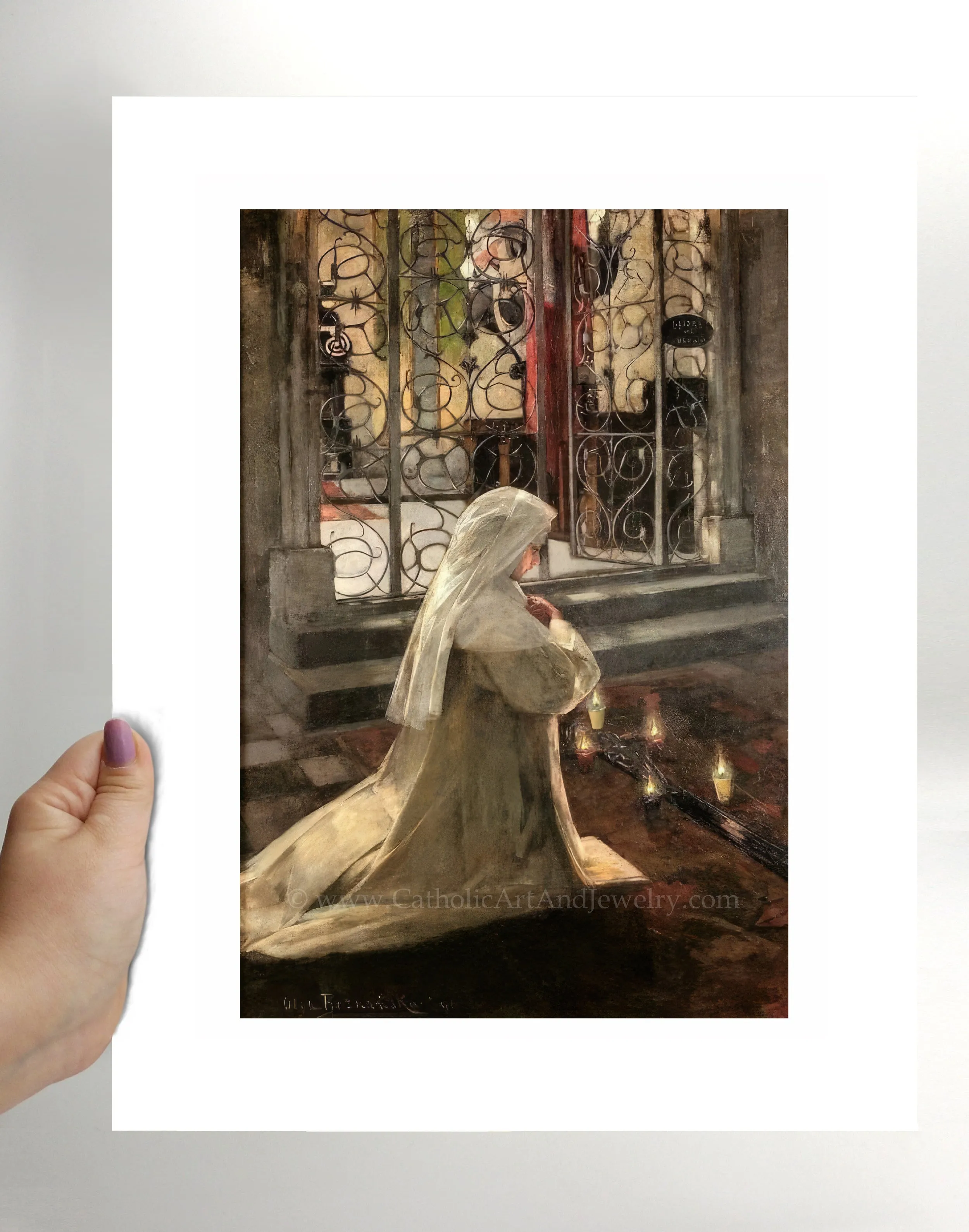 Nun Praying in Church – "On Good Friday" – Olga Boznańska – Catholic Art – Catholic Gift – Archival Quality