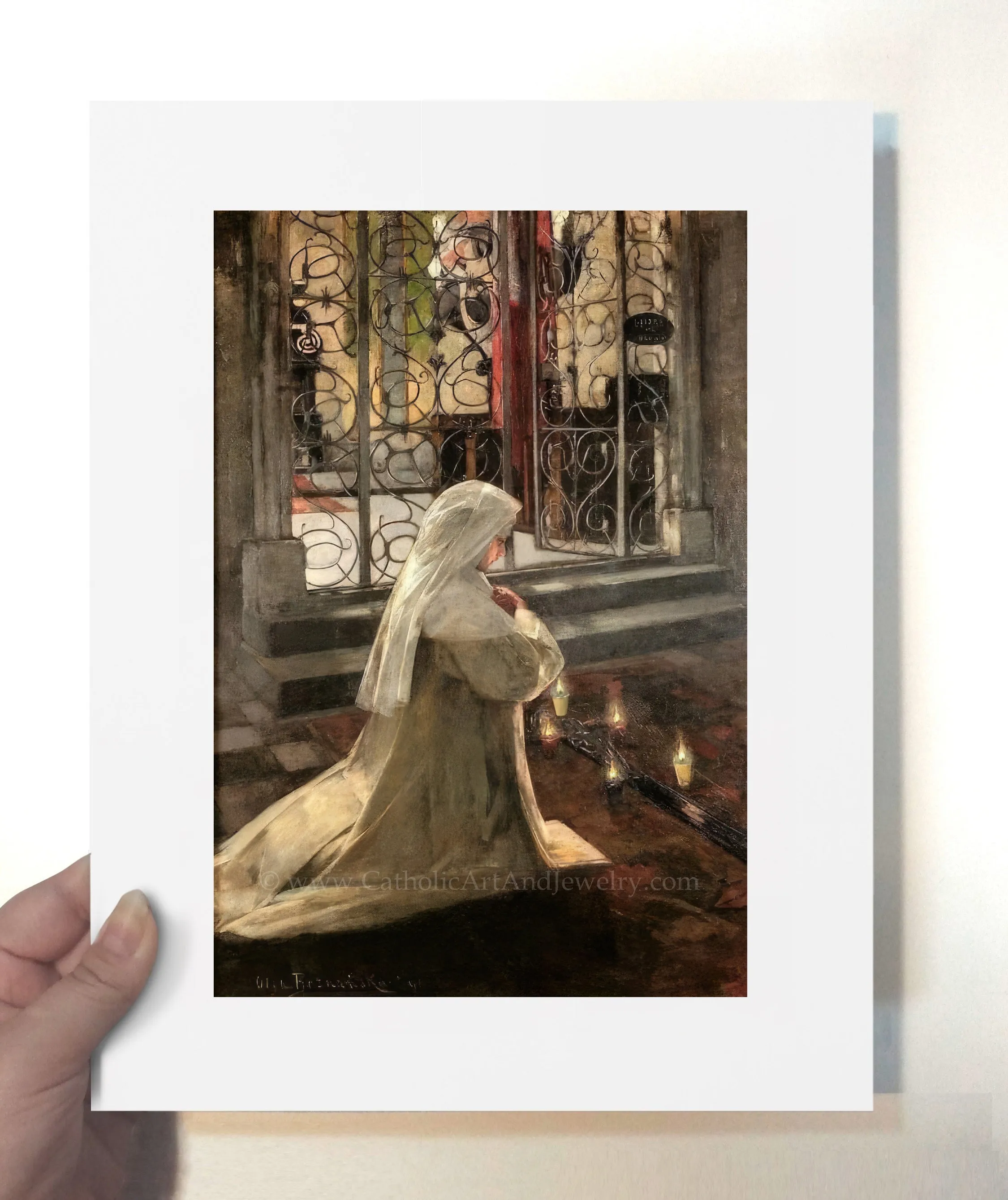 Nun Praying in Church – "On Good Friday" – Olga Boznańska – Catholic Art – Catholic Gift – Archival Quality