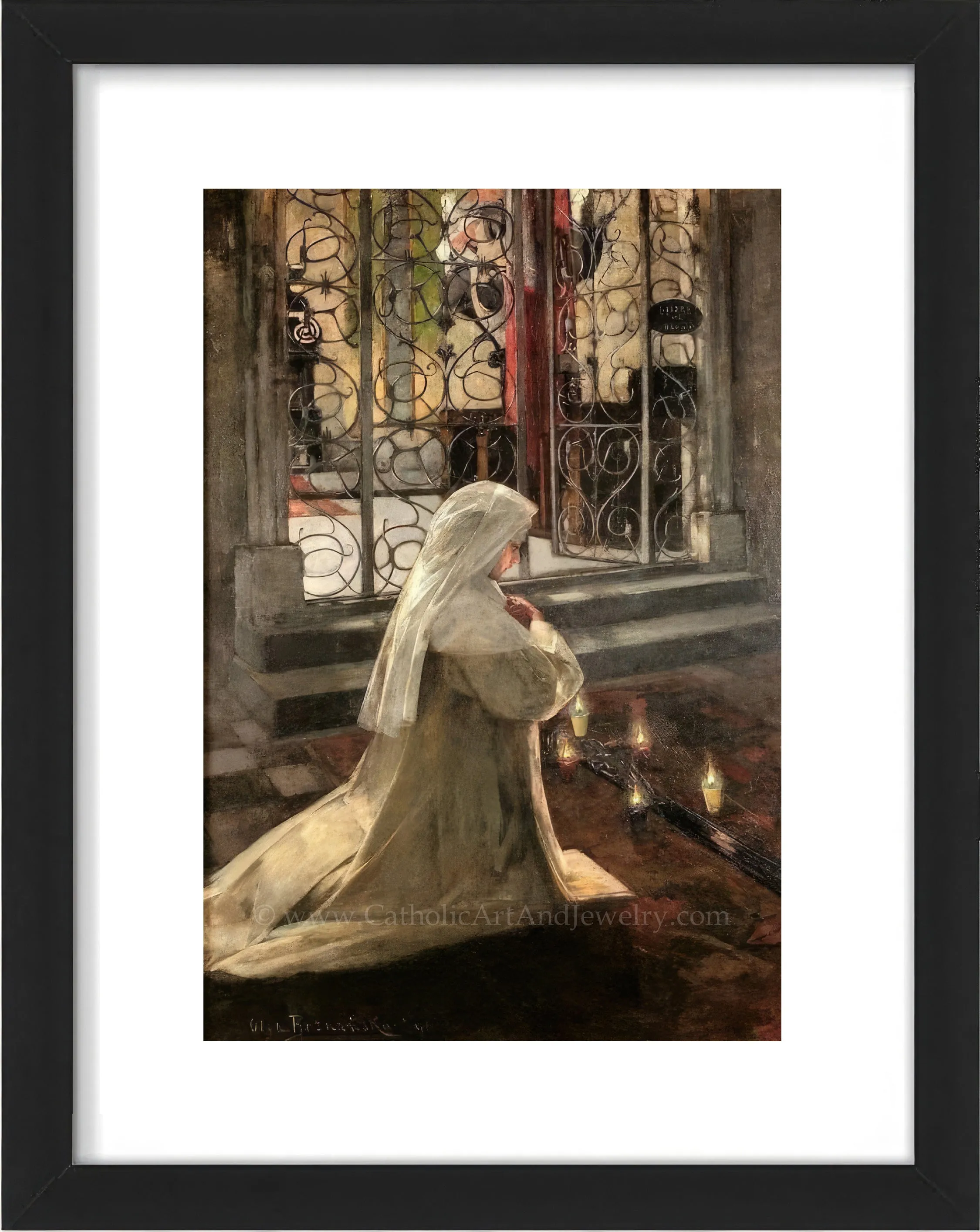 Nun Praying in Church – "On Good Friday" – Olga Boznańska – Catholic Art – Catholic Gift – Archival Quality