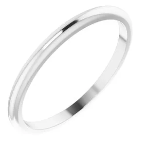 Platinum 1.5 mm Half Round Band Size 6