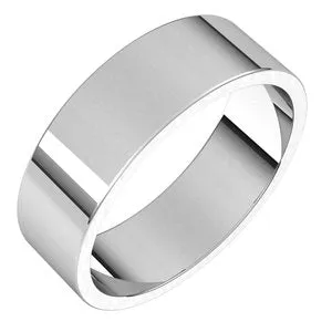 Platinum 6 mm Flat Band Size 9